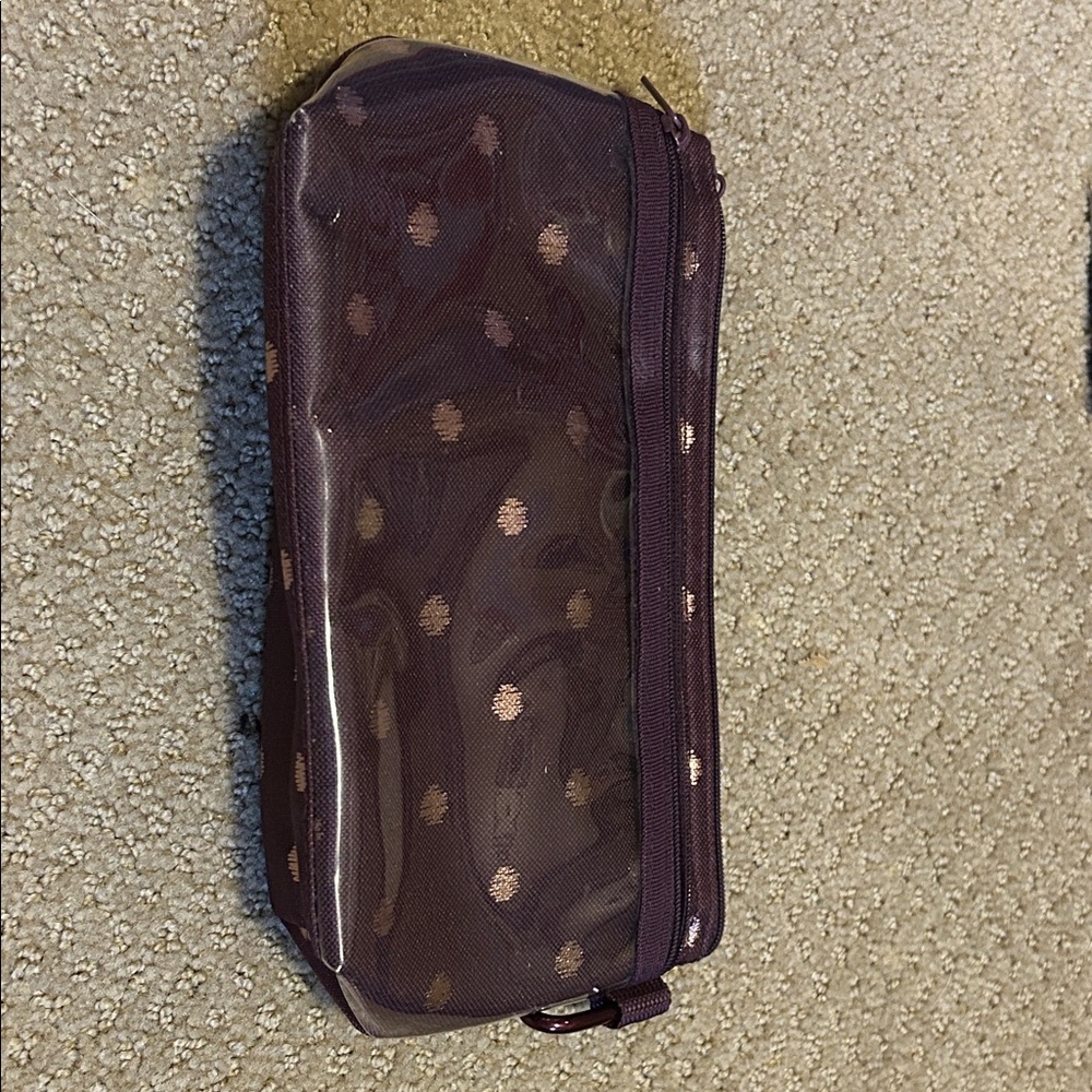 Thirty-One Purple Polka Dot Storage Pouch